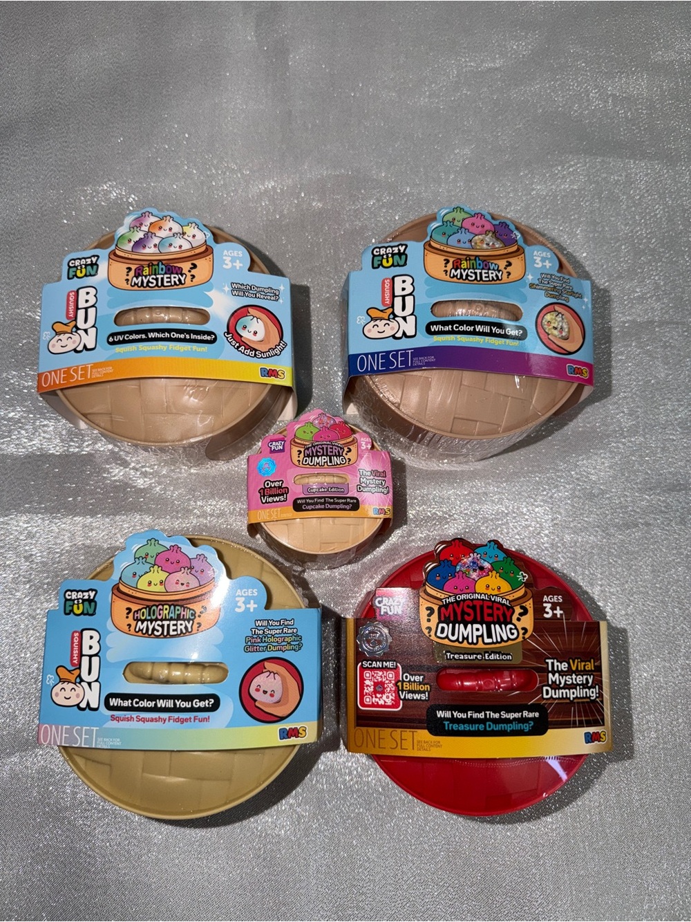 RMS Mystery Dumpling Lot: One Cupcake, Mini Dumpling & Two 4" Dumplings